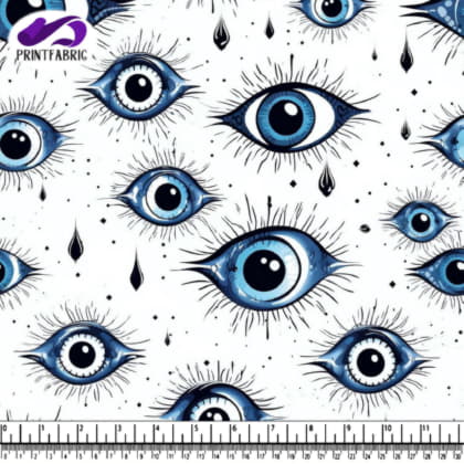 Blue Eyes Pattern with Falling Drops