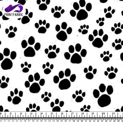 Motif d’empreintes de pattes de chien noir et blanc