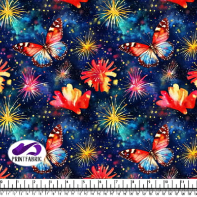 Papillon Coloré sur Fond Abstrait