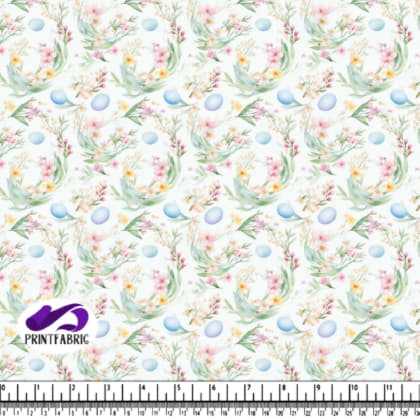 Colorful Easter Pattern with Flowers and Eggs