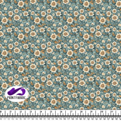 Motif floral teal et beige pour la décoration intérieure