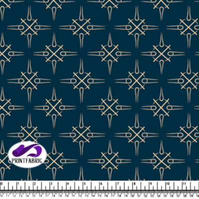 Abstract Gold Cross Pattern on Dark Blue Background