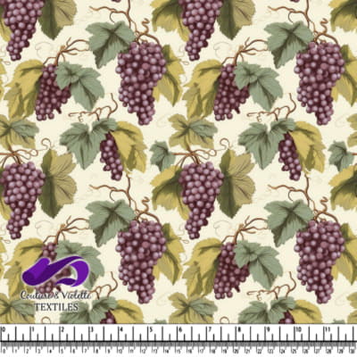 Motif de Raisin avec Feuilles et Vignes