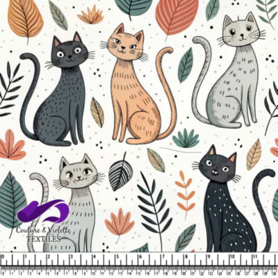 Chats mignons avec des feuilles aux couleurs automnales