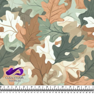 Autumn colored oak leaves