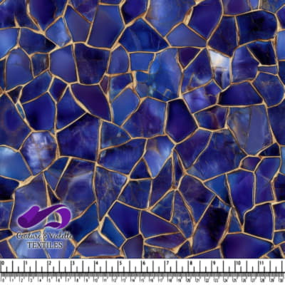 Blue agate gemstone natural stone pattern with gold veins