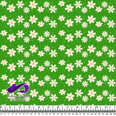 Motif de petites fleurs blanches et jaunes