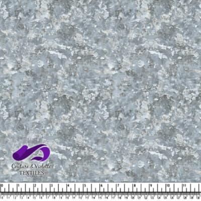 Gray fabric with abstract peeling paint pattern