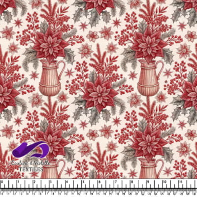 Arrangement floral de poinsettias de style vintage pour Noël