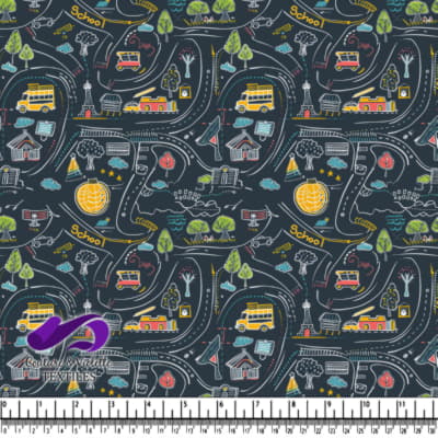 Motif de Carte Scolaire et Urbaine Dessinée à la Main