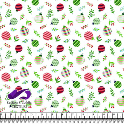 Festive Christmas ornament and holly pattern