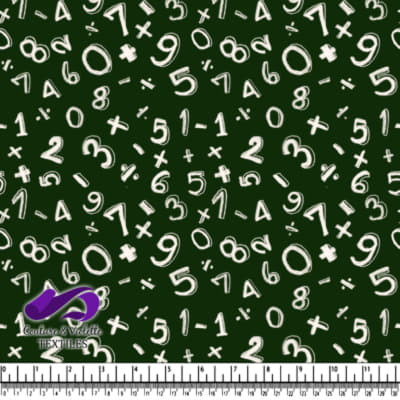 Style tableau noir : symboles et chiffres mathématiques blancs