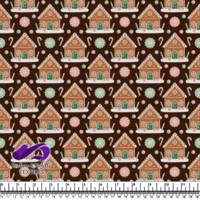 Gingerbread houses candy canes and peppermint candies