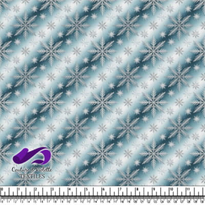 Fond dégradé bleu avec un motif de flocons de neige blancs détaillés