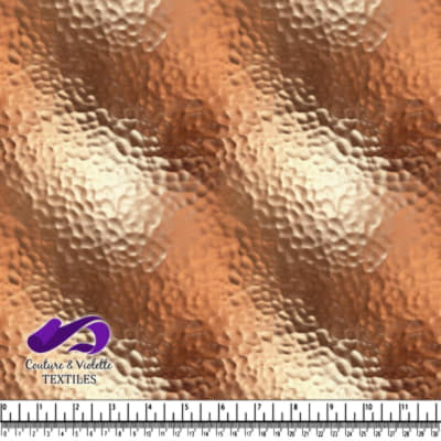 Hammered copper textured metal sheet