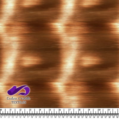 Copper metallic fabric with horizontal brushed texture