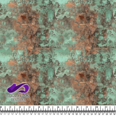 Texture usée et vieillie dans des tons d'orange rouillé et de turquoise