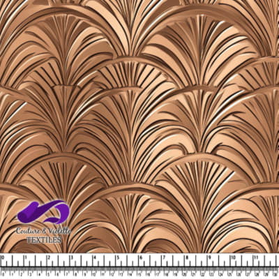 Tissu à motif géométrique en cuivre métallisé