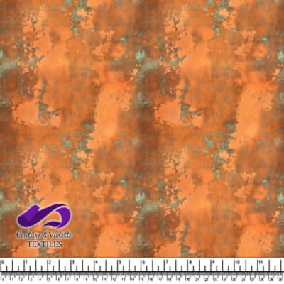 Motif texturé usé en orange et turquoise