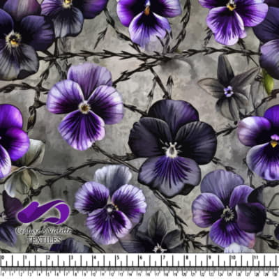 Fleurs de pensée violettes et noires
