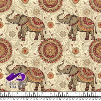 Éléphant orné de motifs complexes avec des designs de mandala