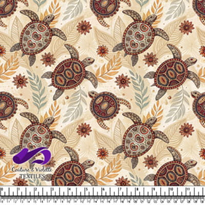 Tortues avec motifs floraux et de feuilles