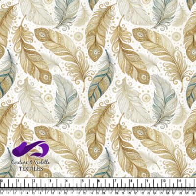 Elegant gold and silver ornamental feathers