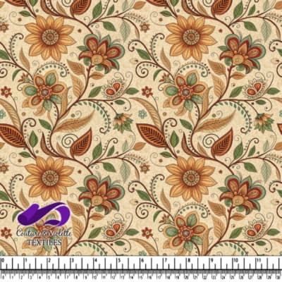 Motif floral vintage aux couleurs d'automne
