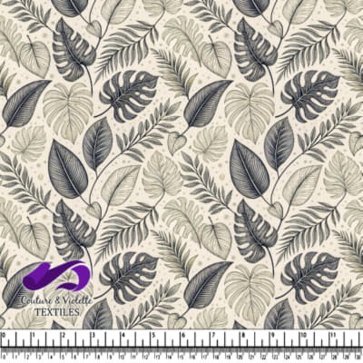 Motif de feuilles tropicales avec palmier monstera