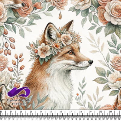 Couronne Florale Entourée de Douces Roses Pêches et de Verdure