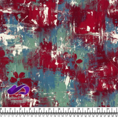 Abstract pattern with red blue green and white brush strokes