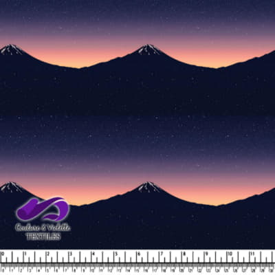 Mountain silhouette under starry twilight sky