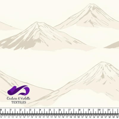 Mountain landscape with layered mist design