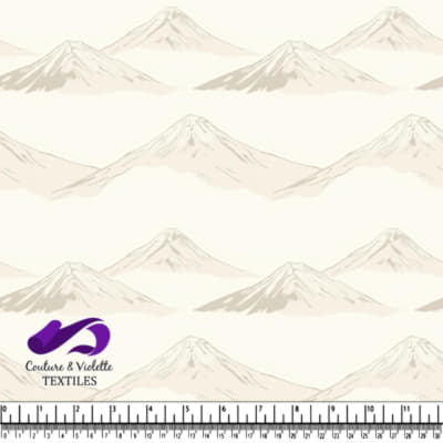 Mountain landscape with layered mist design