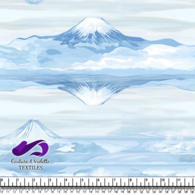 Paysage Montagnard Bleu Serein avec Motif de Réflexion