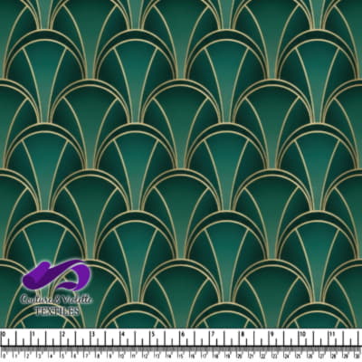 Art Deco Pattern in Green and Gold