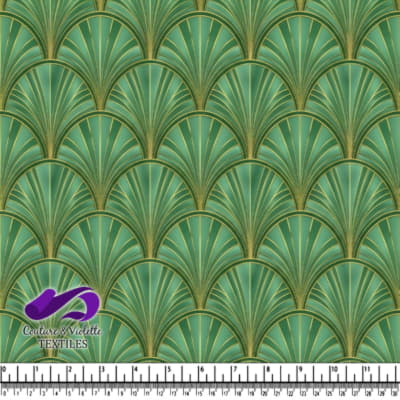 Motif géométrique Art Déco vert et or