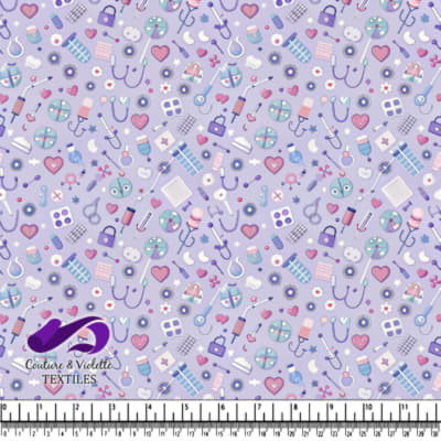 Medical and Healthcare Icons on Purple Background