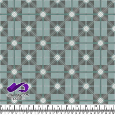 Muted Green and Grey Plaid Pattern Textile Design