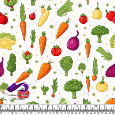 Motif de Légumes Colorés sur Fond Blanc
