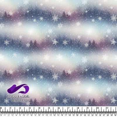 Winter Forest Snowfall Background with Snowflakes