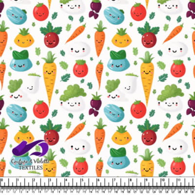 Motif de Légumes Sourire Avec Carottes et Tomates