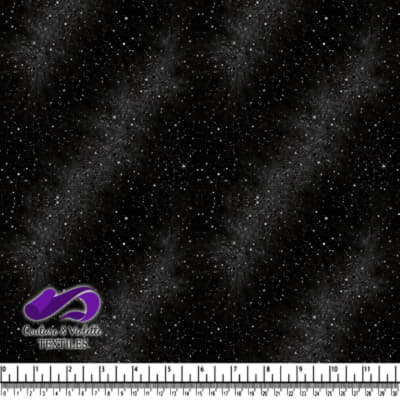 Black Starry Night Sky Fabric Pattern