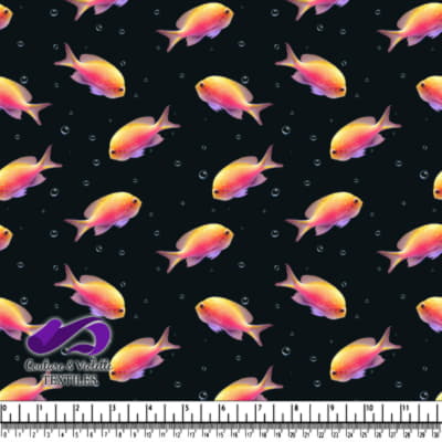 Poissons Tropicaux Colorés sur Fond Noir