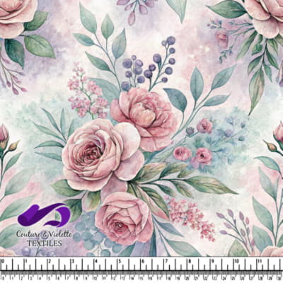 Roses Roses Douces sur Fond Pastel