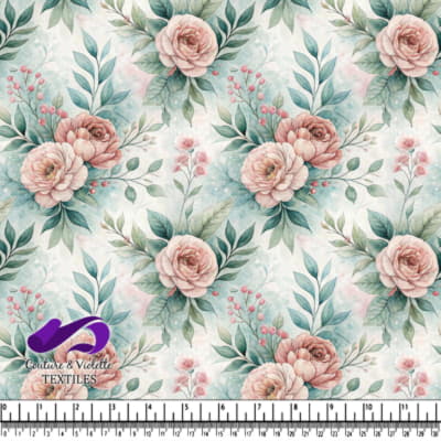 Motif de Roses Vintage et de Végétation