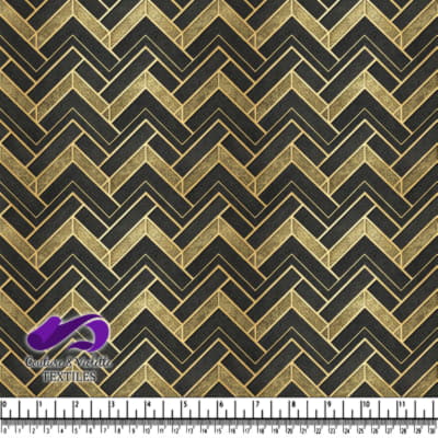 Motif de Chevron Doré sur Fond Noir