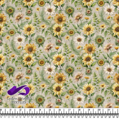 Vintage Sunflower Floral Pattern Design