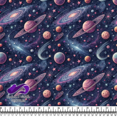 Colorful Outer Space with Planets and Stars