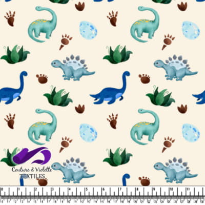 Joli motif de dinosaure avec œufs et empreintes